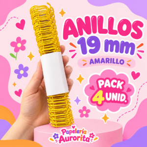 Anillos de 19 mm amarillo (4 unidades)