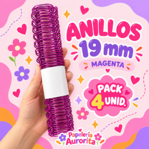Anillos de 19 mm magenta (4 unidades)