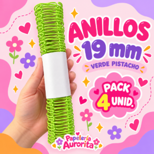 Anillos de 19 mm verde pistacho (4 unidades)