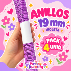 Anillos de 19 mm violeta (4 unidades)
