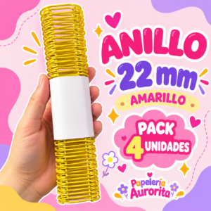Anillos de 22 mm amarillo (4 unidades)