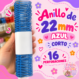 Anillos cortos de 22 mm azul (4 unidades)