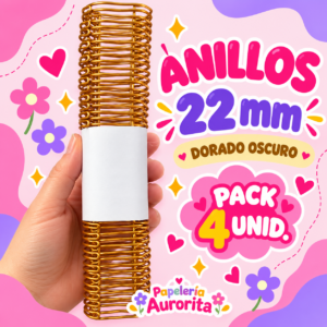Anillos de 22 mm dorado (4 unidades)