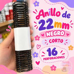 Anillos cortos de 22 mm negro (4 unidades)