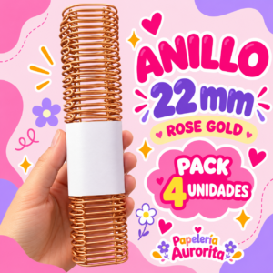 Anillos de 22 mm rose gold (4 unidades)