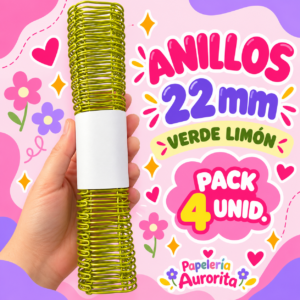 Anillos de 22 mm verde limon (4 unidades)