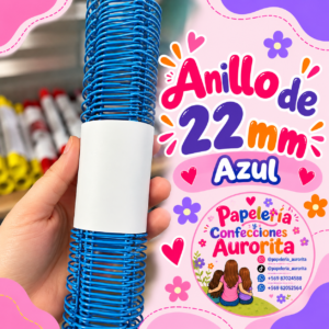 Anillos de 22 mm azul (4 unidades)