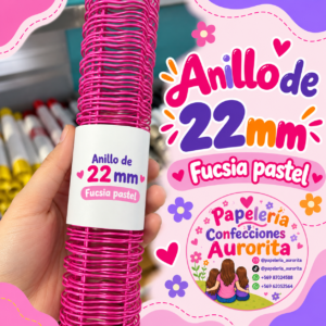 Anillos de 22 mm fucsia pastel (4 unidades)