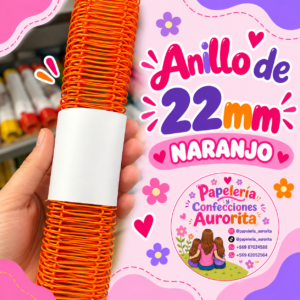 Anillos de 22 mm naranjo (4 unidades)