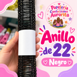 Anillos de 22 mm negro (4 unidades)
