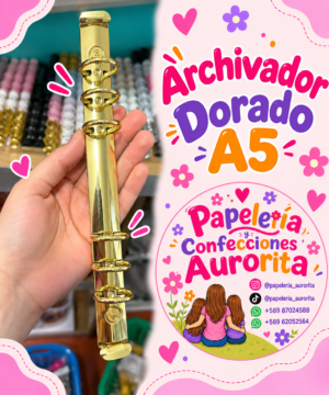 Archivador A5 dorado