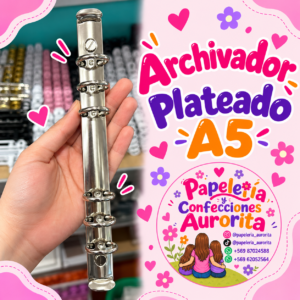 Archivador A5 plateado