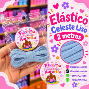 Elástico celeste liso (2 metros)