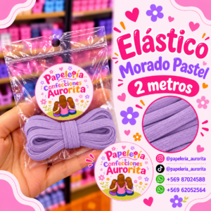 Elástico  morado pastel liso (2 metros)