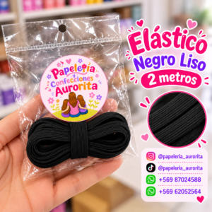 Elástico negro liso (2 metros)