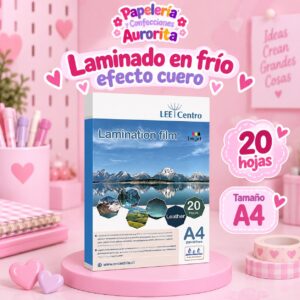 Laminado efecto cuero tamaño A4 marca Lee Centro