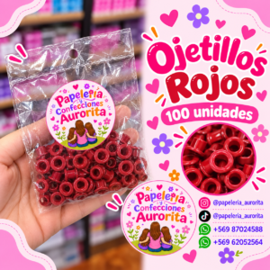 Ojetillos rojos (100 unidades)