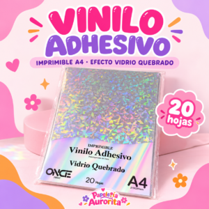 Vinilo imprimible vidrio quebrado once print 20 hojas