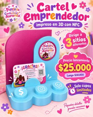 Cartel emprendedor 3D con NFC