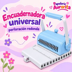 Encuadernadora alternativa perforación redonda color celeste